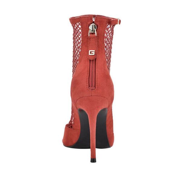 Guess Kadre Red Peep Toe Ankle Bootie Stiletto Heels Size 7.5 NEW NIB - Picture 3 of 6